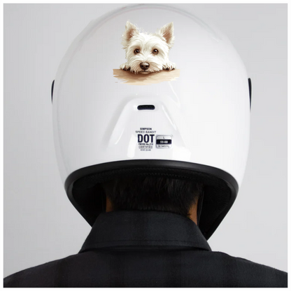 White Dog Westie Head Close Table Vinyl Sticker Decal