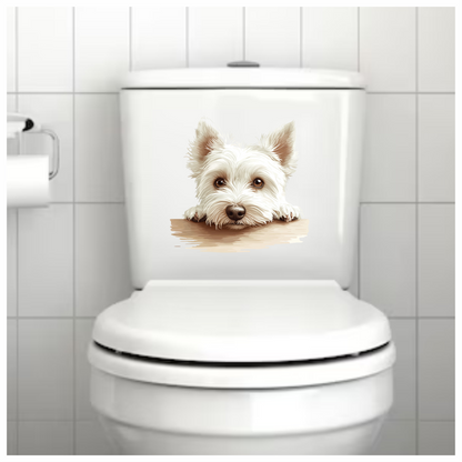 White Dog Westie Head Close Table Vinyl Sticker Decal
