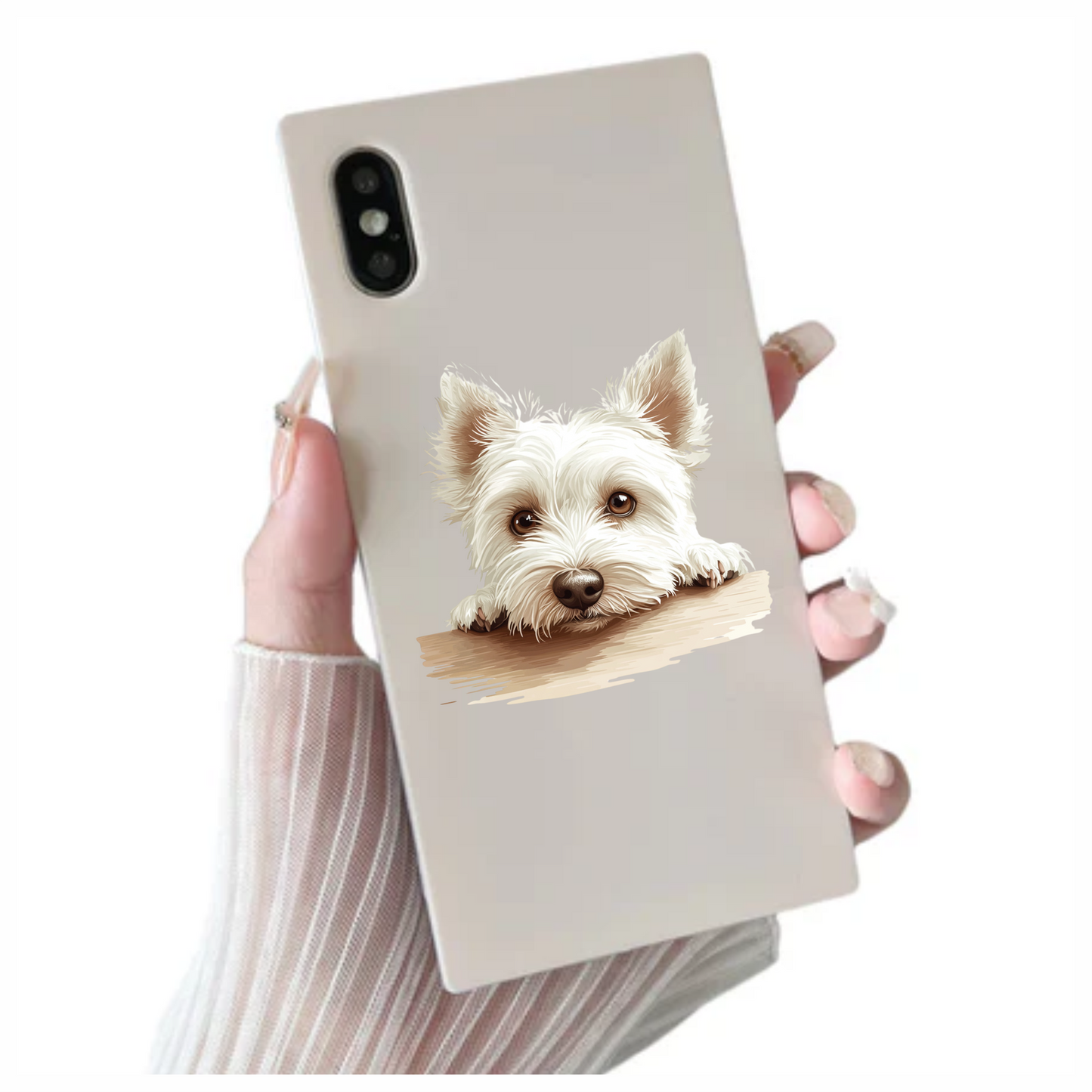 White Dog Westie Head Close Table Vinyl Sticker Decal
