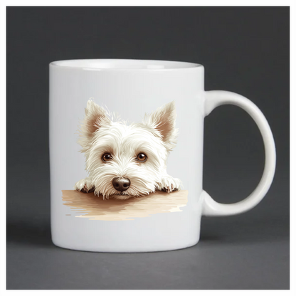 White Dog Westie Head Close Table Vinyl Sticker Decal