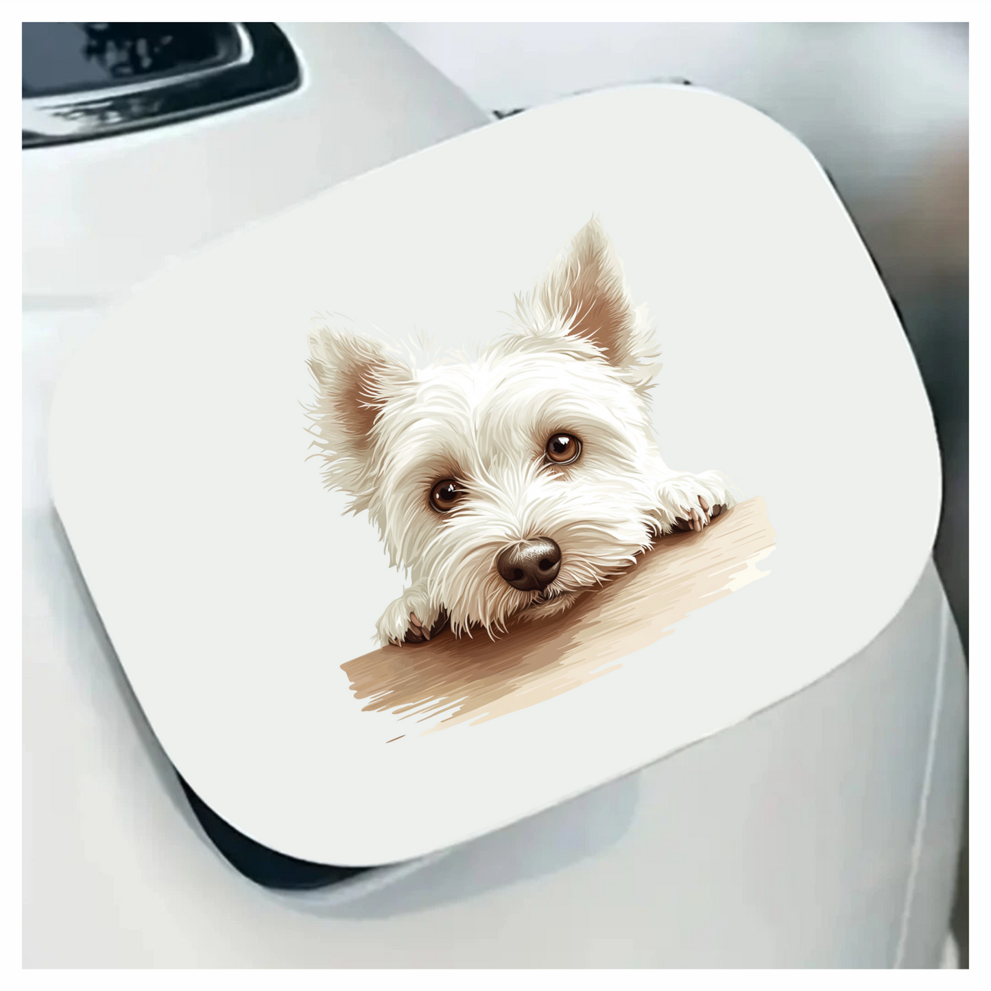 White Dog Westie Head Close Table Vinyl Sticker Decal