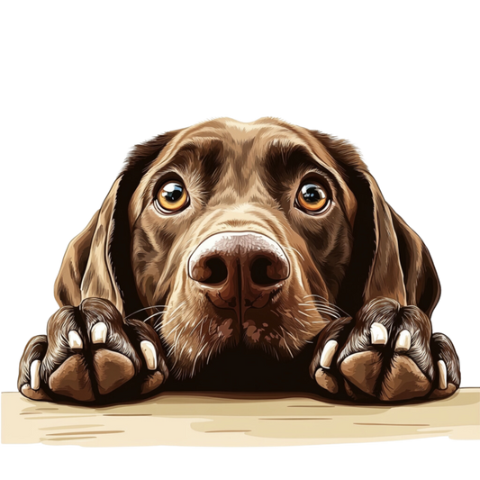 Brown Dog Labrador Close Up Vinyl Sticker Decal