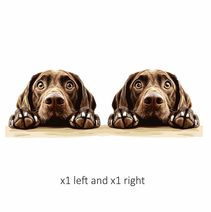 Brown Dog Labrador Close Up Vinyl Sticker Decal