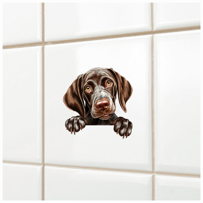Brown Dog Puppy Cute Pointer Vinyl Sticker Decal