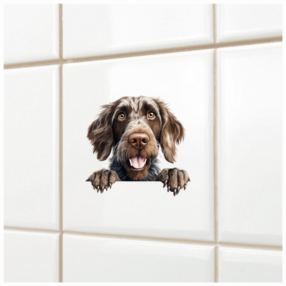 Brown Dog Spaniel Happy Face Vinyl Sticker Decal