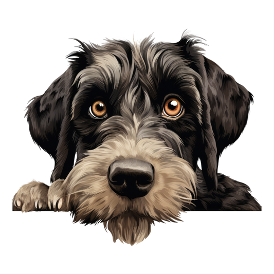 Black Dog Terrier Cute Face Vinyl Sticker Decal