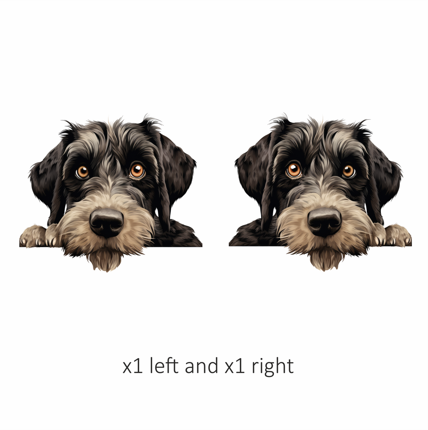 Black Dog Terrier Cute Face Vinyl Sticker Decal