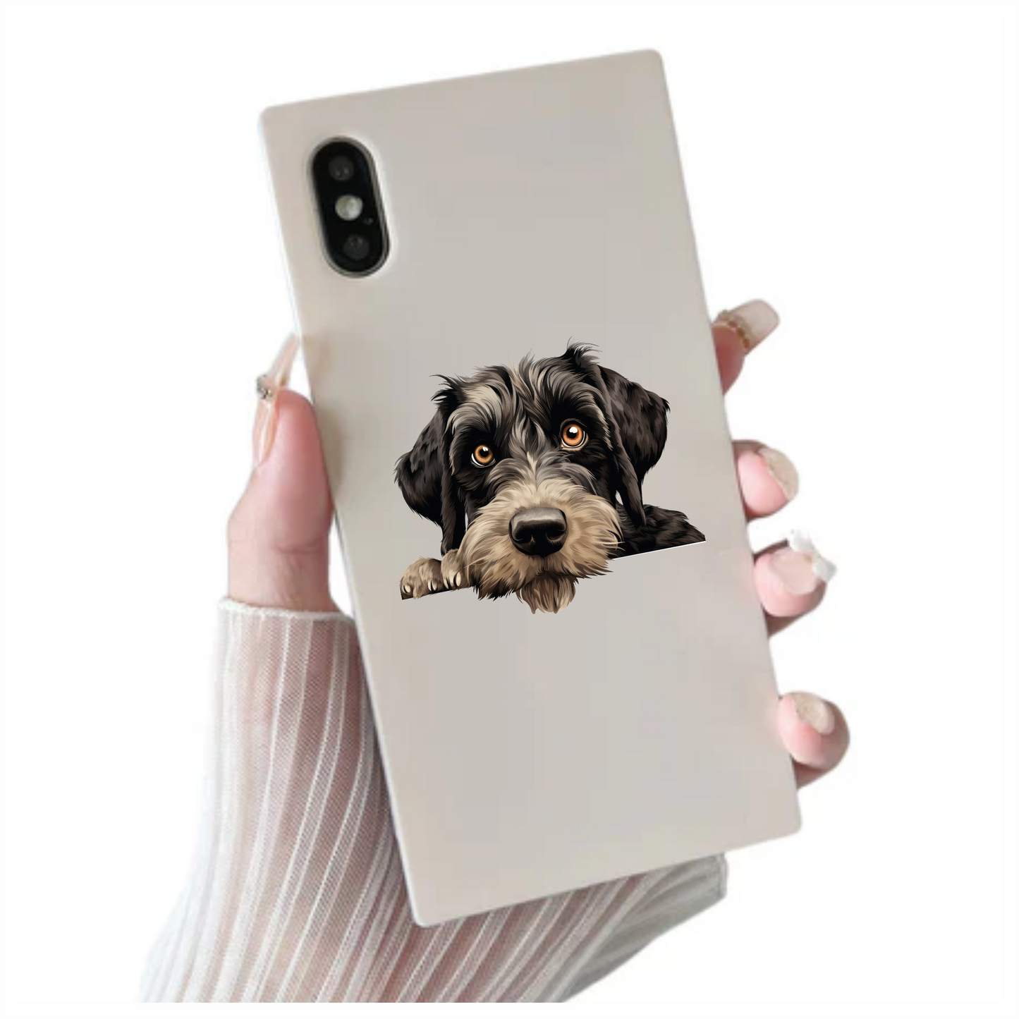 Black Dog Terrier Cute Face Vinyl Sticker Decal