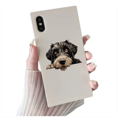 Black Dog Terrier Cute Face Vinyl Sticker Decal