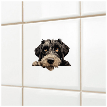 Black Dog Terrier Cute Face Vinyl Sticker Decal