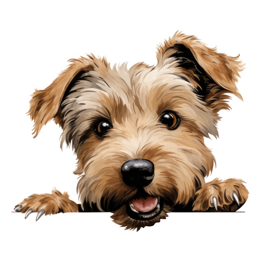 Brown Dog Terrier Happy Face Vinyl Sticker Decal