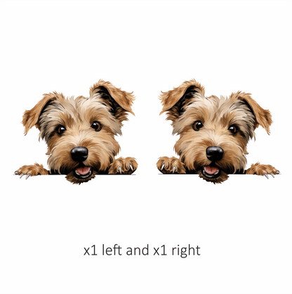 Brown Dog Terrier Happy Face Vinyl Sticker Decal