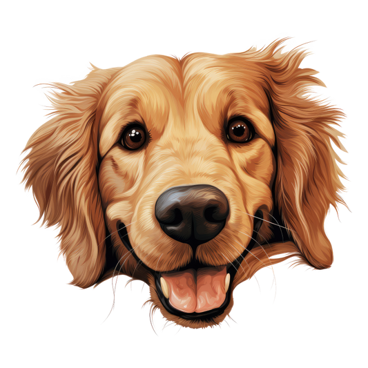 Golden Retriever Dog Face Smiling Vinyl Sticker Decal