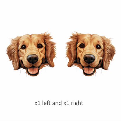 Golden Retriever Dog Face Smiling Vinyl Sticker Decal