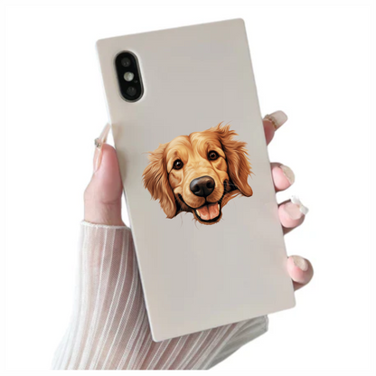 Golden Retriever Dog Face Smiling Vinyl Sticker Decal