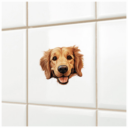 Golden Retriever Dog Face Smiling Vinyl Sticker Decal