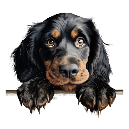 Black Dog Spaniel Cute Paws Vinyl Sticker Decal