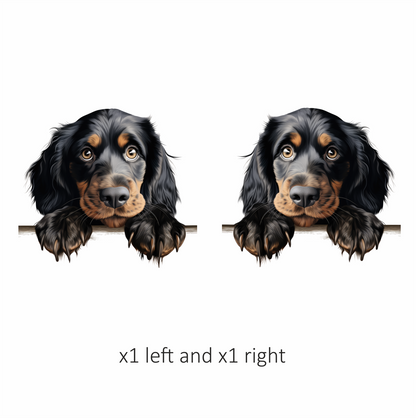 Black Dog Spaniel Cute Paws Vinyl Sticker Decal