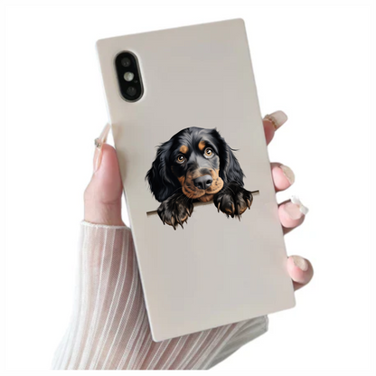 Black Dog Spaniel Cute Paws Vinyl Sticker Decal