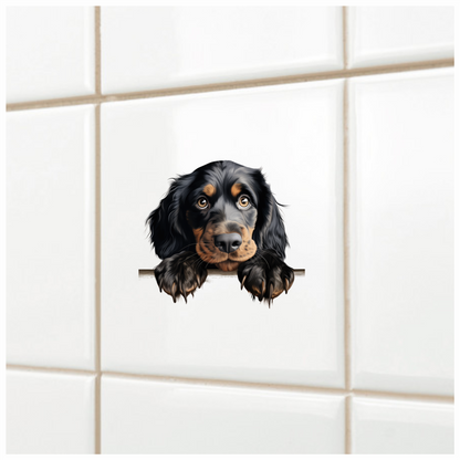 Black Dog Spaniel Cute Paws Vinyl Sticker Decal