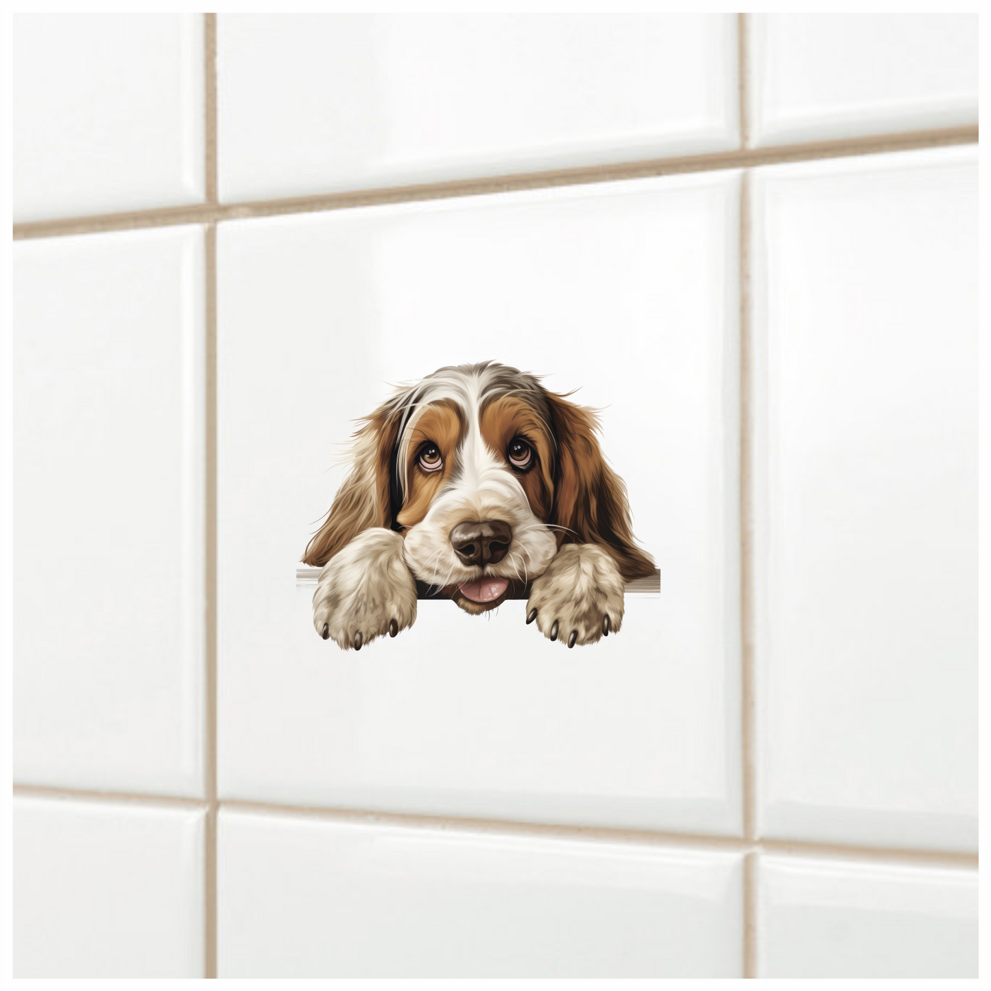 Brown White Dog Cocker Spaniel Vinyl Sticker Decal