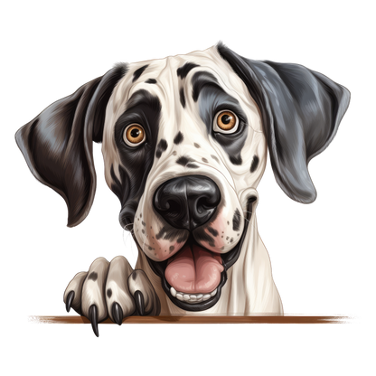 White Black Dog Dalmatian Happy Face Vinyl Sticker Decal