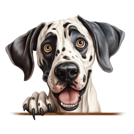 White Black Dog Dalmatian Happy Face Vinyl Sticker Decal