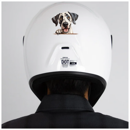 White Black Dog Dalmatian Happy Face Vinyl Sticker Decal