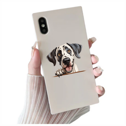 White Black Dog Dalmatian Happy Face Vinyl Sticker Decal