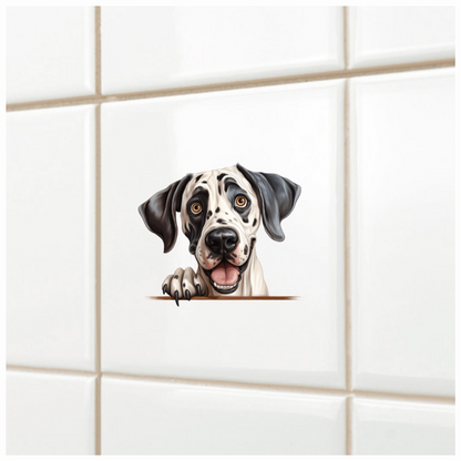 White Black Dog Dalmatian Happy Face Vinyl Sticker Decal