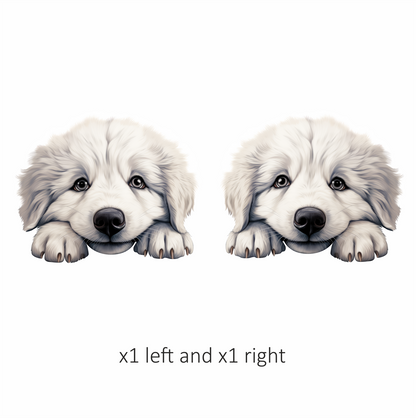 White Puppy Dog Cute Fluffy Vinyl Sticker Decal