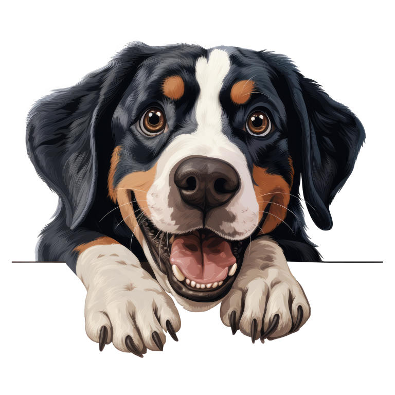 Black Dog Bernese Mountain Happy Vinyl Sticker Decal
