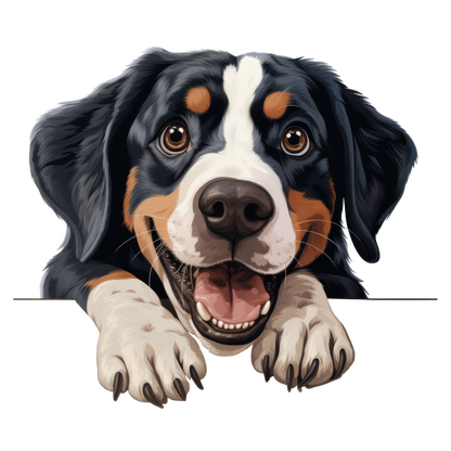 Black Dog Bernese Mountain Happy Vinyl Sticker Decal