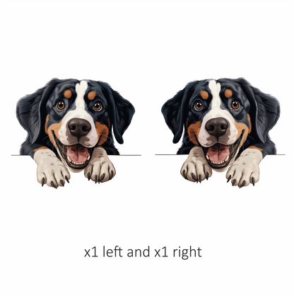 Black Dog Bernese Mountain Happy Vinyl Sticker Decal