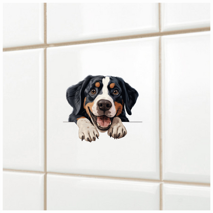 Black Dog Bernese Mountain Happy Vinyl Sticker Decal