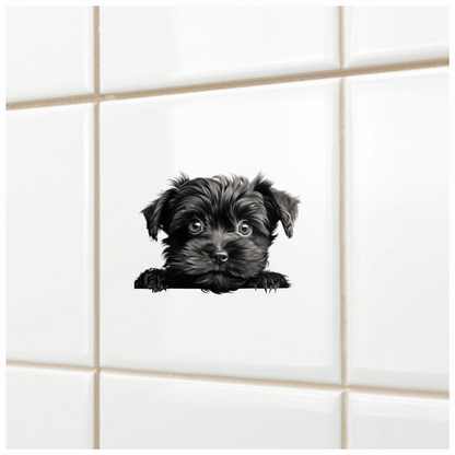 Black Puppy Dog Terrier Cute Vinyl Sticker Decal