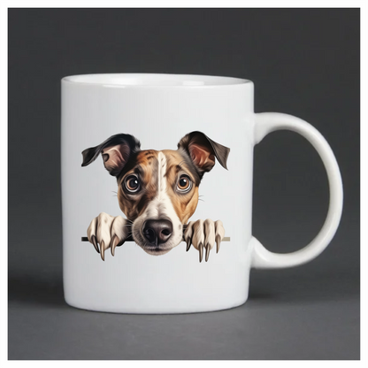 Brown White Dog Terrier Face Vinyl Sticker Decal