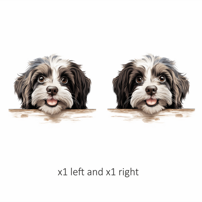 Black White Dog Shih Tzu Happy Vinyl Sticker Decal