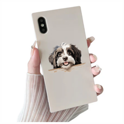 Black White Dog Shih Tzu Happy Vinyl Sticker Decal