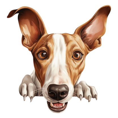 Brown White Dog Greyhound Face Vinyl Sticker Decal