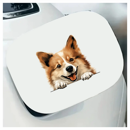 Brown Dog Corgi Happy Face Vinyl Sticker Decal