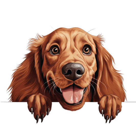 Brown Dog Cocker Spaniel Happy Face Vinyl Sticker Decal