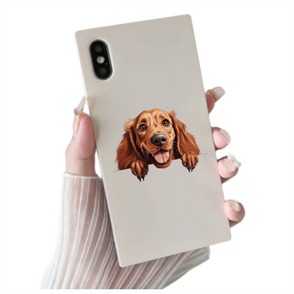 Brown Dog Cocker Spaniel Happy Face Vinyl Sticker Decal