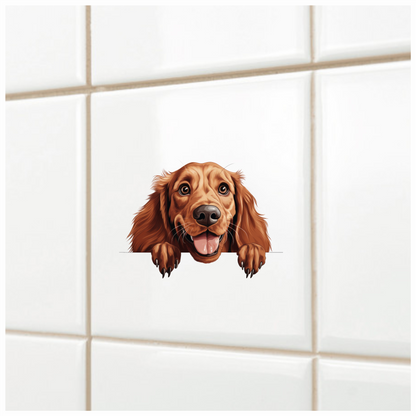 Brown Dog Cocker Spaniel Happy Face Vinyl Sticker Decal
