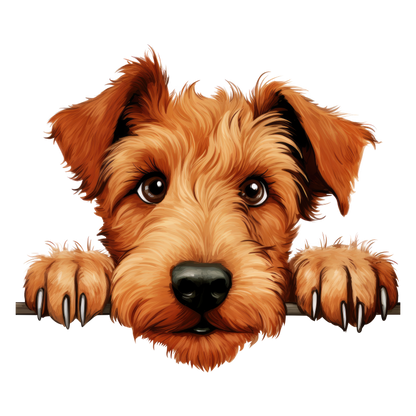 Brown Dog Terrier Cute Face Vinyl Sticker Decal