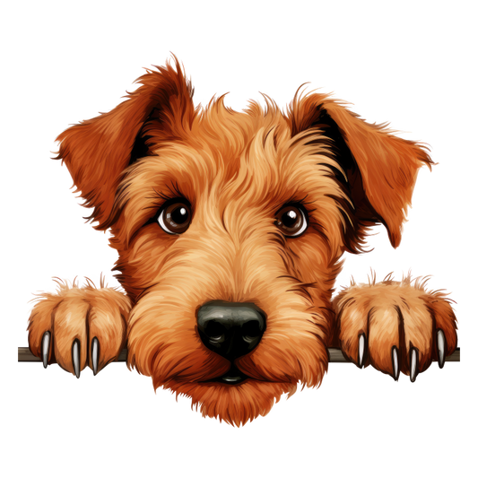 Brown Dog Terrier Cute Face Vinyl Sticker Decal
