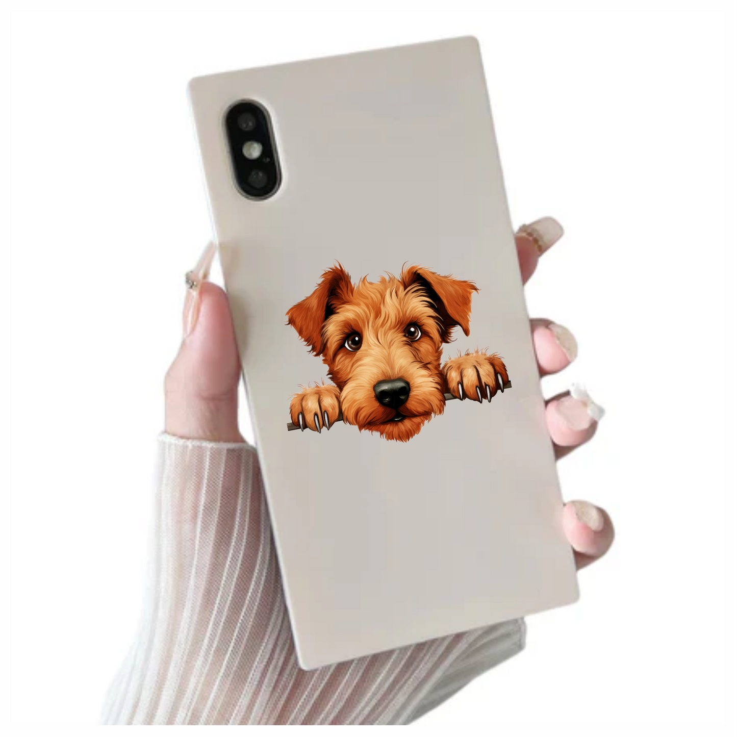 Brown Dog Terrier Cute Face Vinyl Sticker Decal