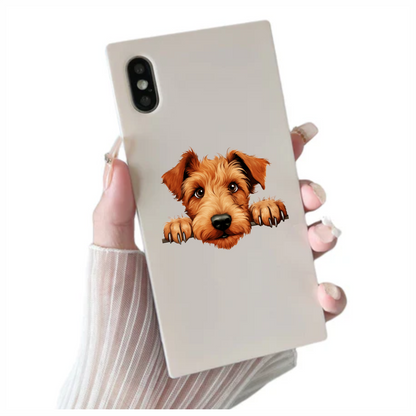 Brown Dog Terrier Cute Face Vinyl Sticker Decal