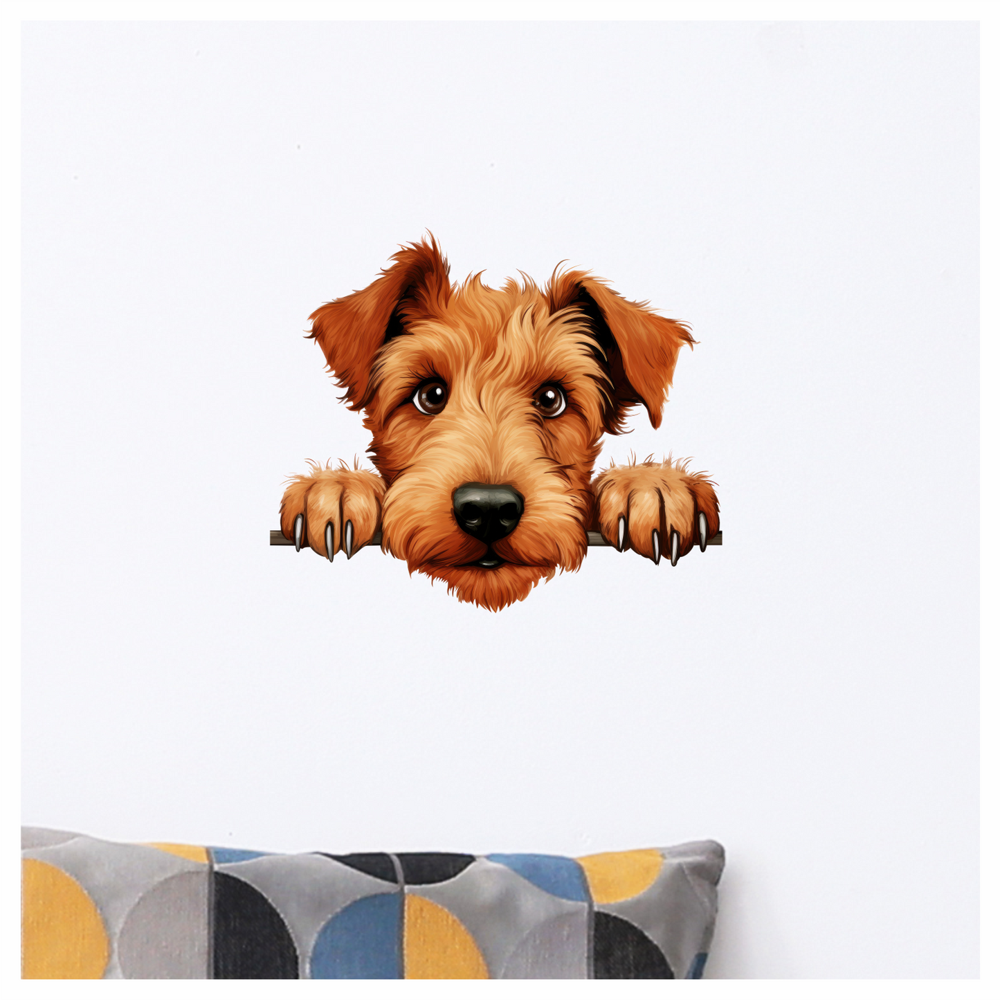 Brown Dog Terrier Cute Face Vinyl Sticker Decal