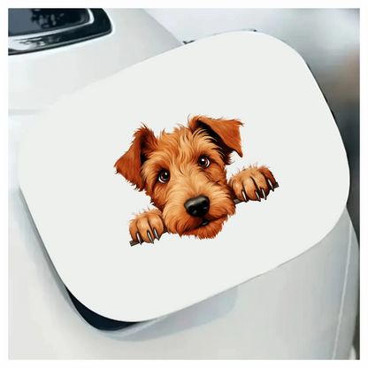 Brown Dog Terrier Cute Face Vinyl Sticker Decal